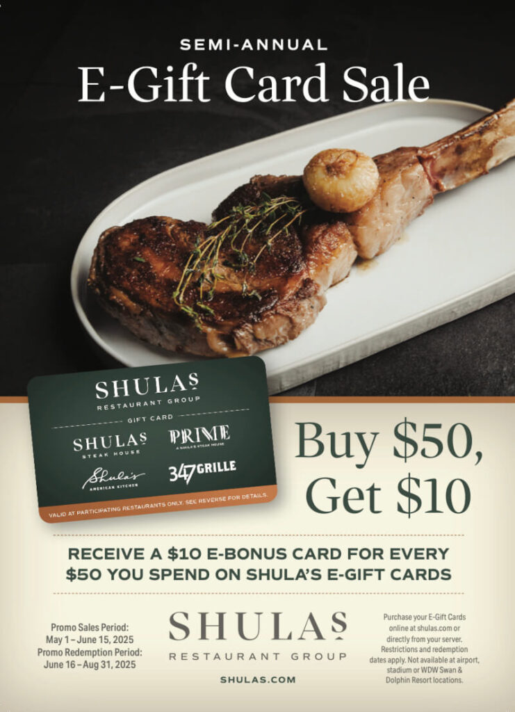 semi-annual E-gift card sale. Buy $50, get $10. click here